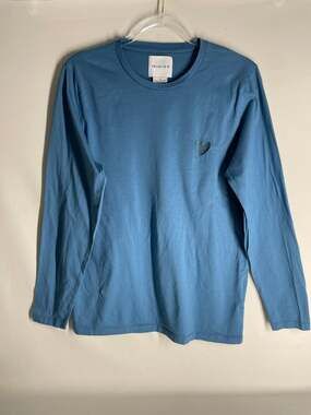 Inimigo Blue Heart T-shirt Embroidered Organic Cotton Long Sleeve Men's Medium